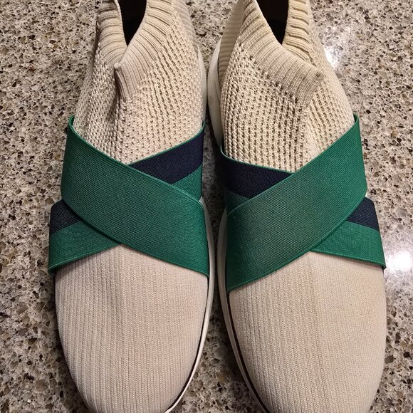 Tory Burch Sport authentic beige blue green slip on sneakers trainers 10 sz - Picture 2 of 5